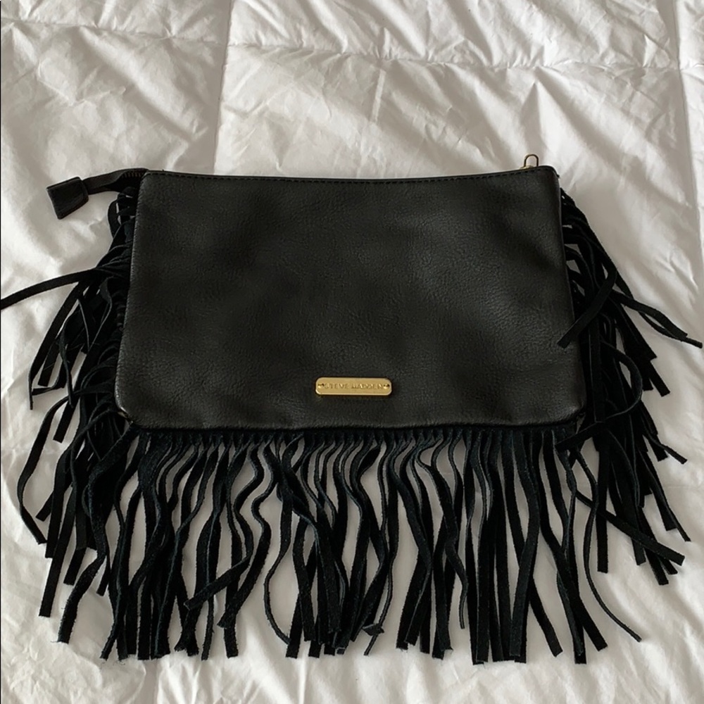 Black Fringe Clutch